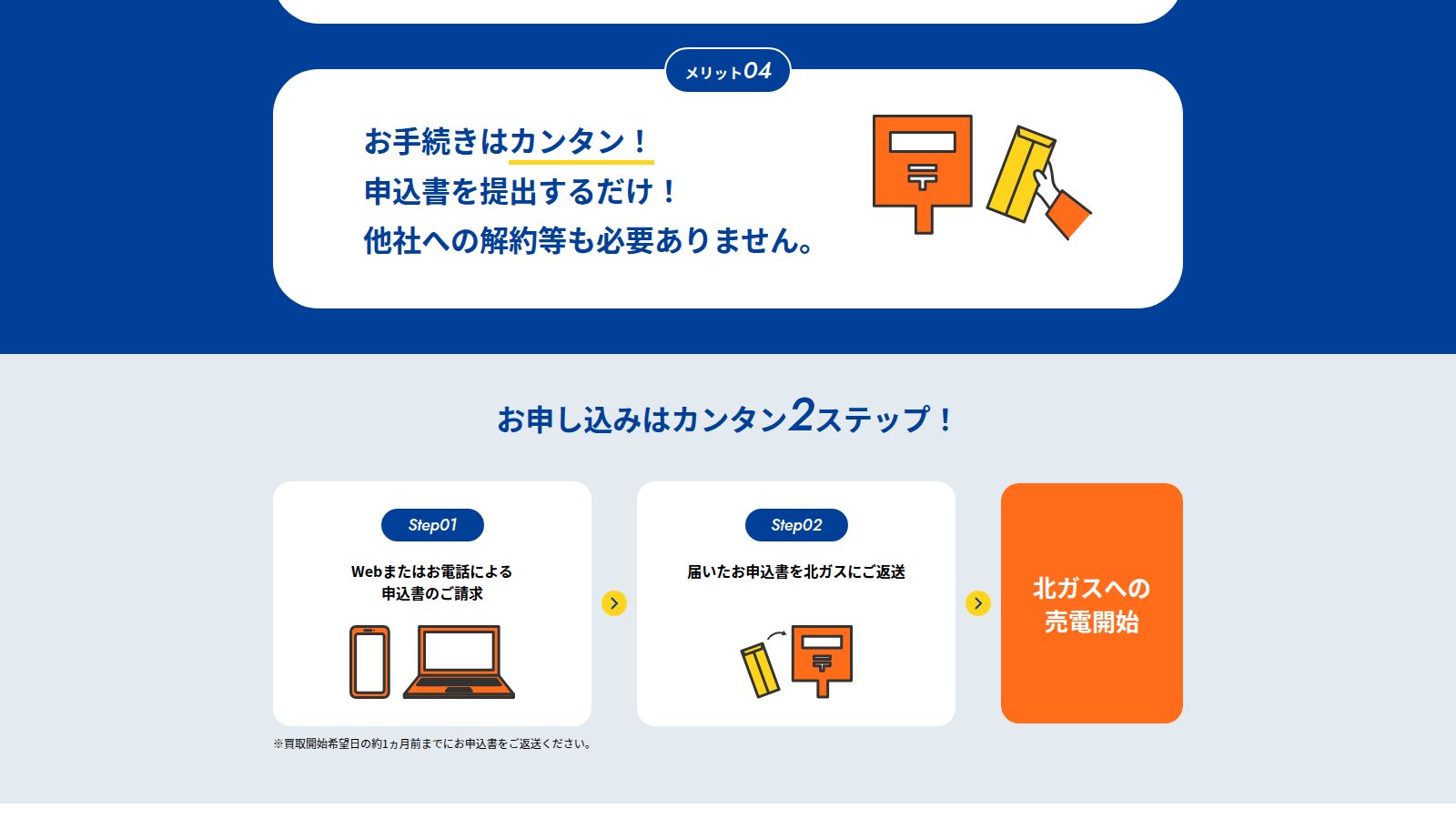 北海道ガスの卒FIT買取のページ
