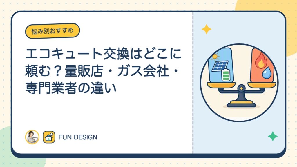 エコキュート交換はどこに頼む？量販店・ガス会社・専門業者の違い